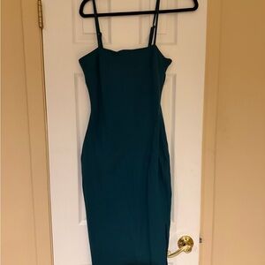 Lulu's Green Midi Dress with Spaghetti Straps